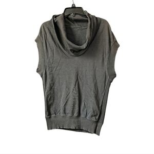 Herff Christiansen Charcoal Gray Sleeveless Cotton Cowl Neck Top